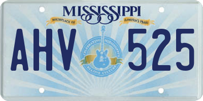 MS license plate AHV525
