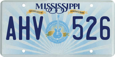 MS license plate AHV526