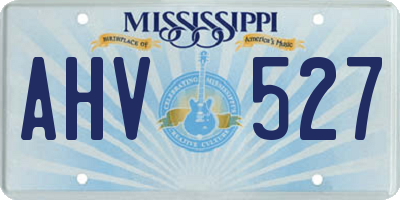 MS license plate AHV527