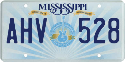 MS license plate AHV528