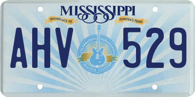 MS license plate AHV529