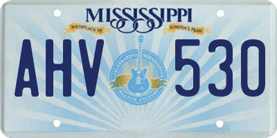 MS license plate AHV530