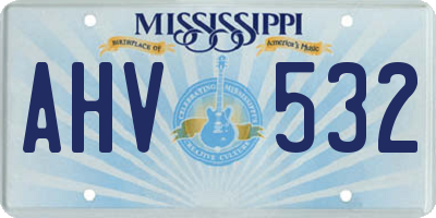 MS license plate AHV532
