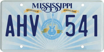 MS license plate AHV541