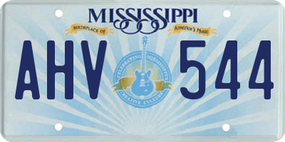 MS license plate AHV544
