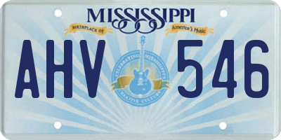 MS license plate AHV546