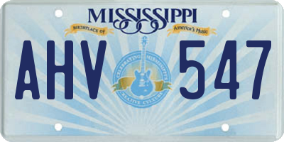 MS license plate AHV547