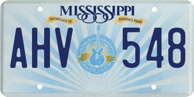 MS license plate AHV548