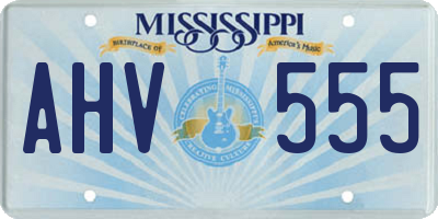 MS license plate AHV555