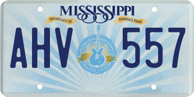 MS license plate AHV557