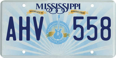 MS license plate AHV558