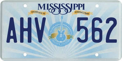 MS license plate AHV562