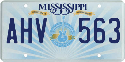 MS license plate AHV563