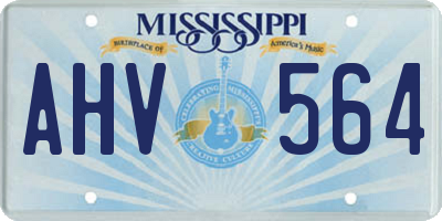 MS license plate AHV564