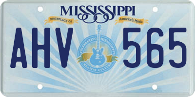 MS license plate AHV565