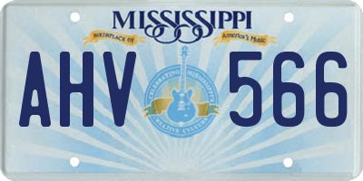 MS license plate AHV566
