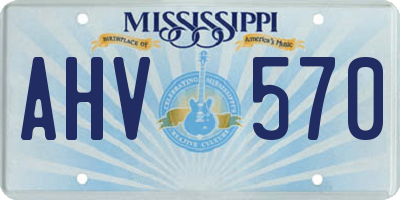 MS license plate AHV570