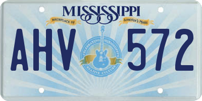MS license plate AHV572