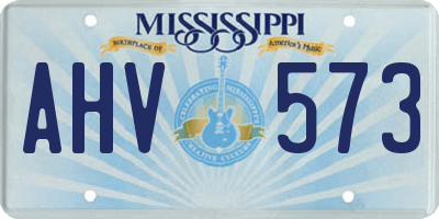 MS license plate AHV573