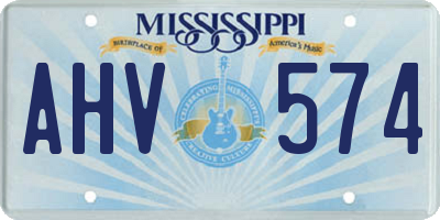 MS license plate AHV574