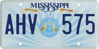 MS license plate AHV575