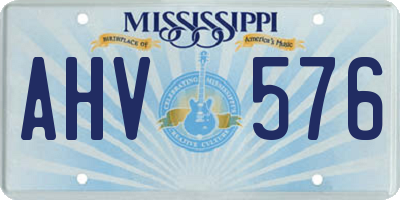 MS license plate AHV576