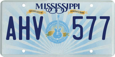 MS license plate AHV577