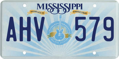 MS license plate AHV579