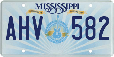 MS license plate AHV582