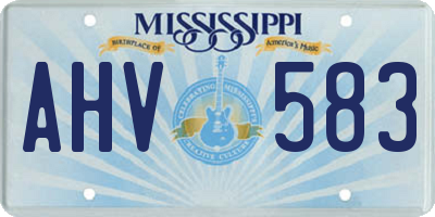 MS license plate AHV583