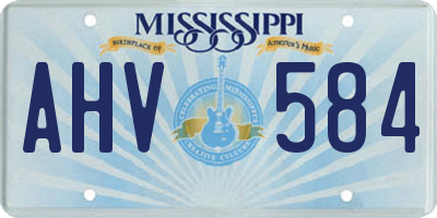 MS license plate AHV584