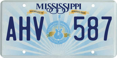MS license plate AHV587