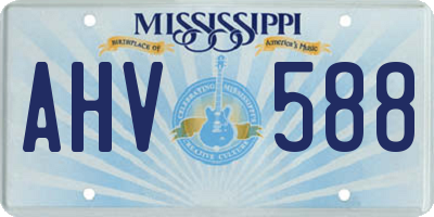 MS license plate AHV588