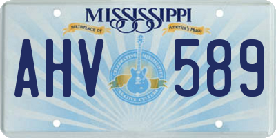 MS license plate AHV589