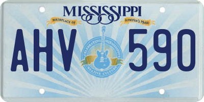 MS license plate AHV590