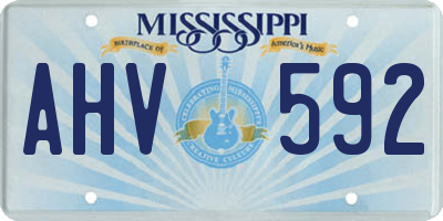 MS license plate AHV592