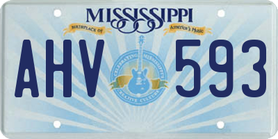 MS license plate AHV593
