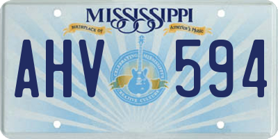 MS license plate AHV594