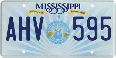 MS license plate AHV595