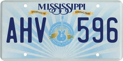 MS license plate AHV596