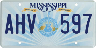 MS license plate AHV597