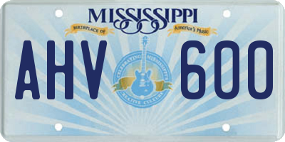 MS license plate AHV600