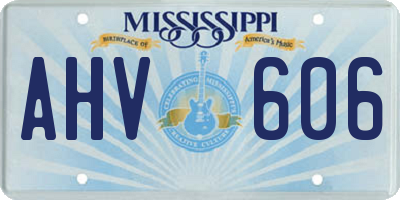 MS license plate AHV606