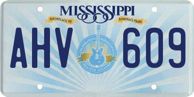 MS license plate AHV609
