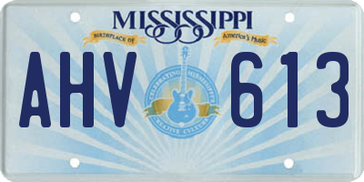 MS license plate AHV613