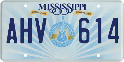 MS license plate AHV614