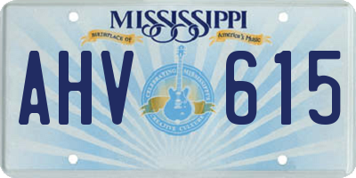 MS license plate AHV615