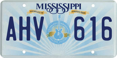 MS license plate AHV616