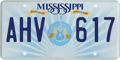 MS license plate AHV617