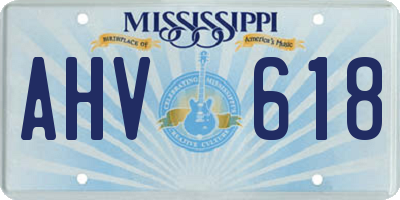 MS license plate AHV618